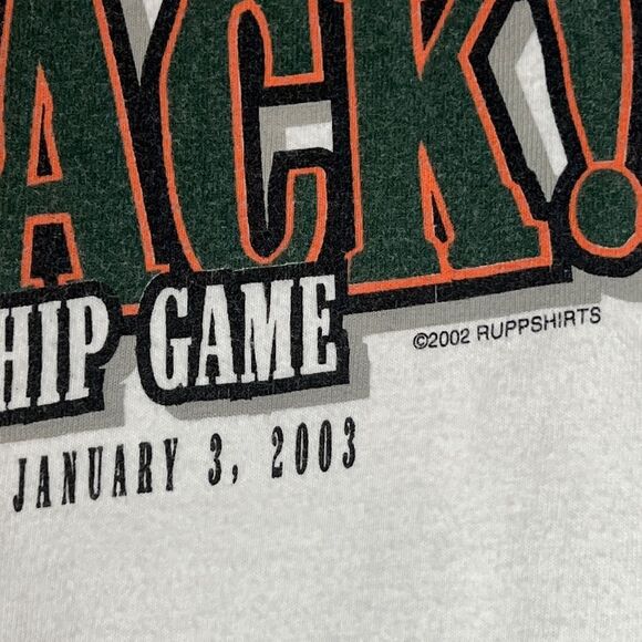 🏈 Vintage MIAMI HURRICANES College Football 2002 National Championship Tee - EU - Picture 5 of 11